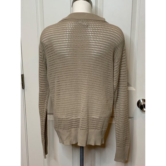 Varley Tan Loose Knit 1/4 Zip Pullover Sweater, Size S - Picture 6 of 10